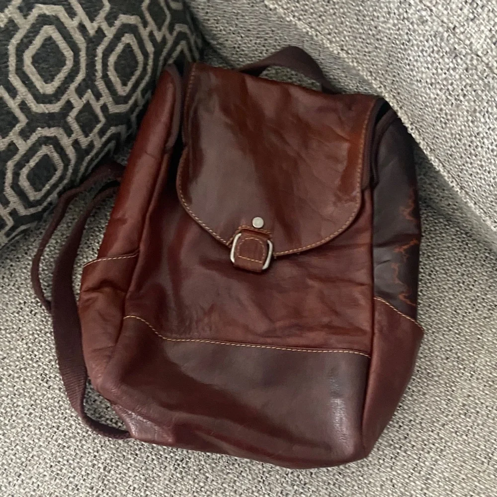 Jack Georges Voyager Brown Leather Backpack Crossbody Bag | Vintage Travel Style